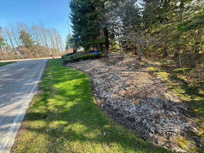 Before: Golf course grounds bed maintenance